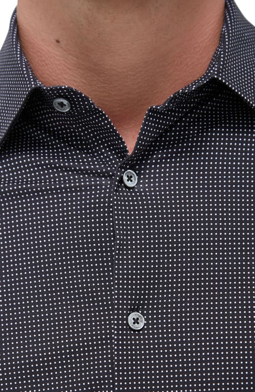 Shop Bugatchi James Ooohcotton® Geometric Print Button-up Shirt In Black