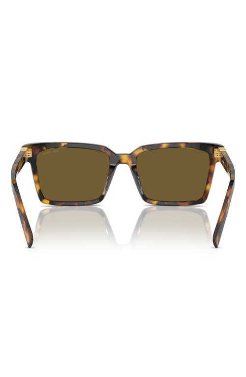 Shop Miu Miu 55mm Rectangular Sunglasses In Blond Havana