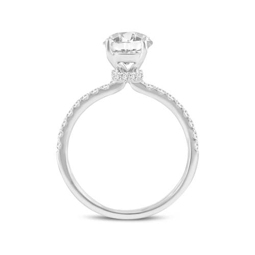 Luvmyjewelry Adriana 14k White Gold Oval Lab Grown Diamond Hidden Halo Engagement Ring In 14k White Gold