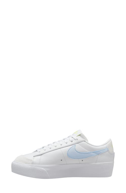 Shop Nike Blazer Low Platform Sneaker In White/blue Tint-lemon Twist