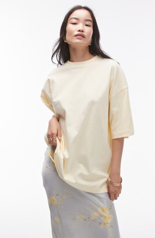 Shop Topshop Oversize Cotton T-shirt In Yellow