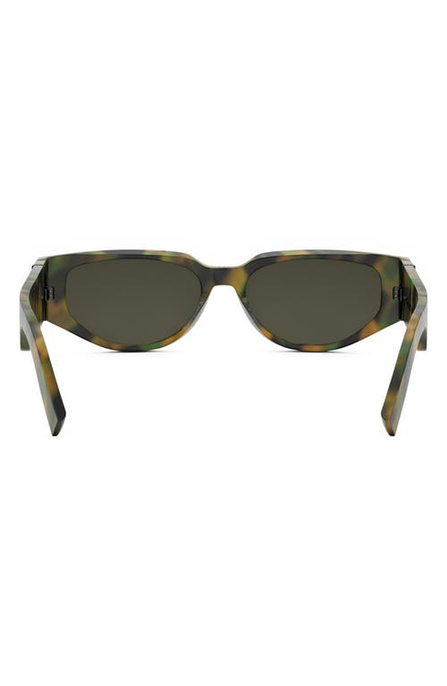Shop Dior Cd Diamond S7i 55mm Geometric Sunglasses In Havana/green