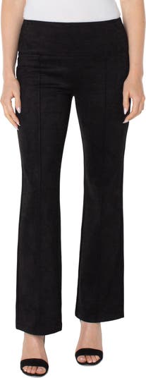 Pearl Pull-On Faux Suede Flare Pants