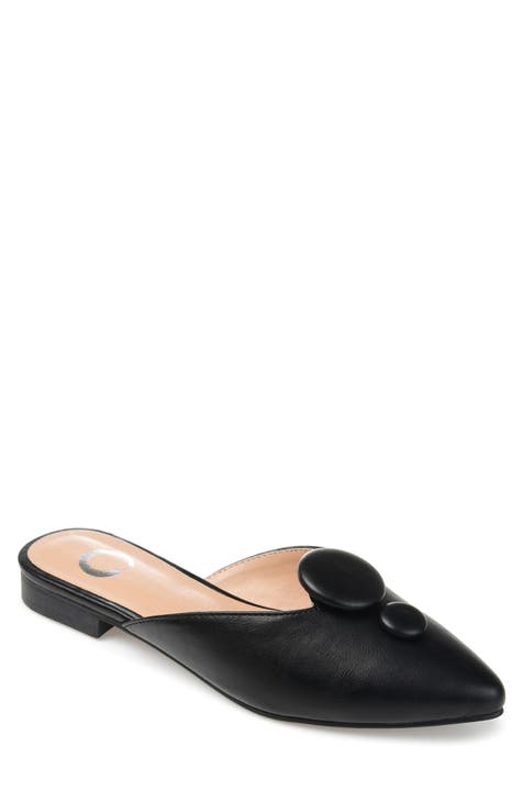 Almond Toe Flat Mule in Portobello, Women's Shoes