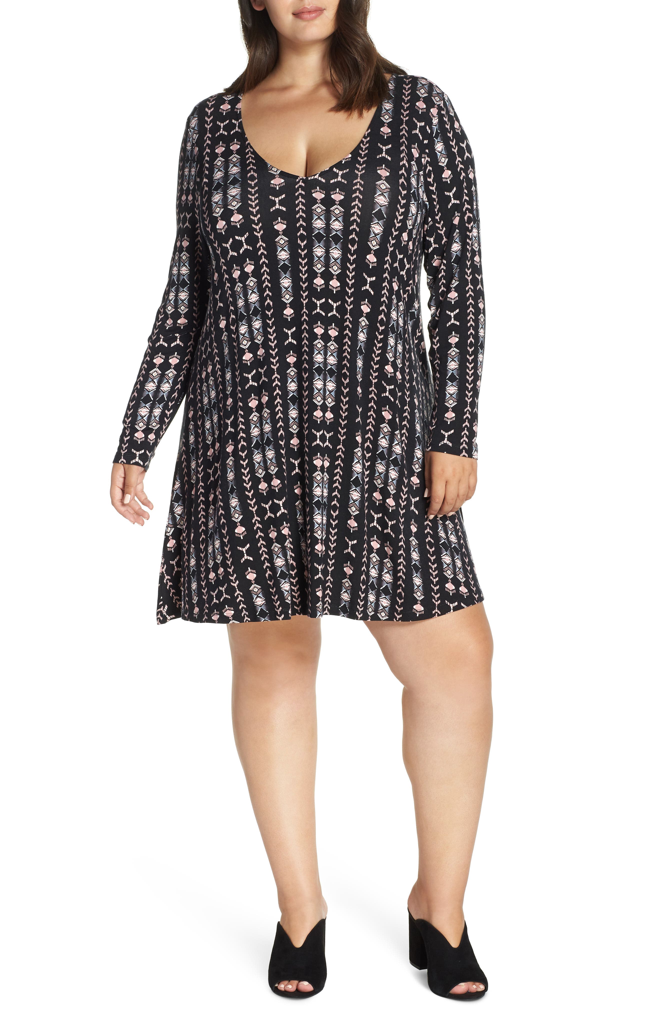 Plus Size Lemon Tart Suzi Dress, Black