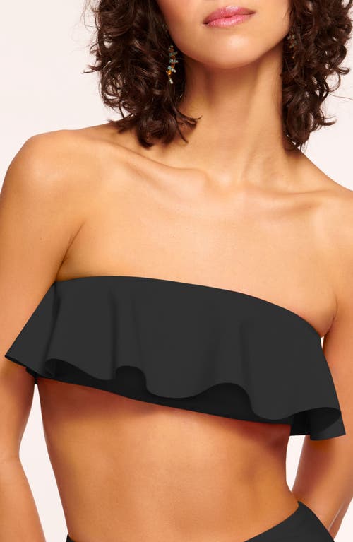 Shop Ramy Brook Cecile Ruffle Strapless Bikini Top In Black