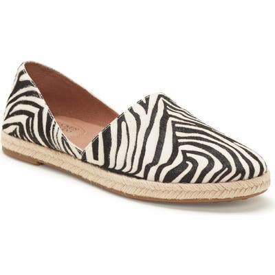 Adam Tucker Sunny Genuine Calf Hair Espadrille Flat, White
