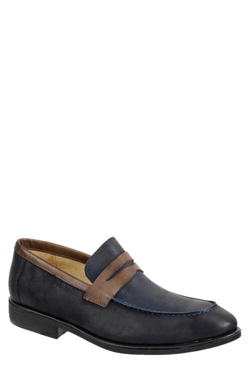Taylor Moc Toe Penny Loafer in Navy