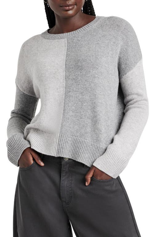 Shop Splendid Amy Colorblock Wool & Cashmere Sweater In Ice Heather Grey/heather Fog