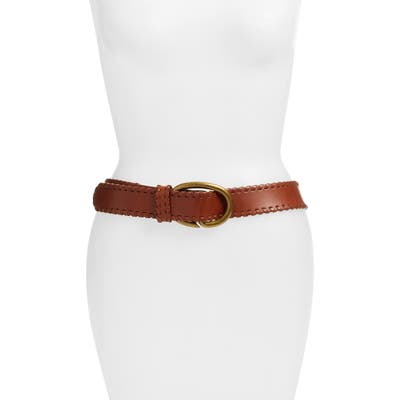 Treasure & Bond Whipstitch Leather Belt, Cognac