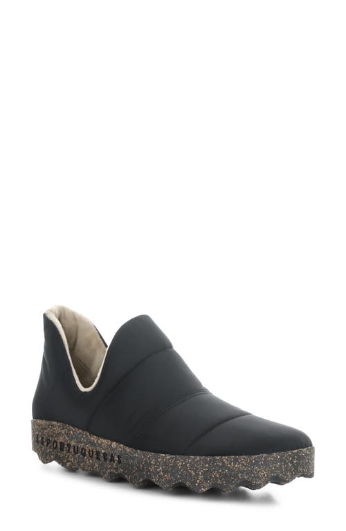 Crus Quilted Slip-On Sneaker in Black Nylon