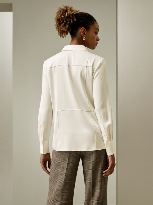 Lilysilk Sprezzatura Silk Blouse In Natural White