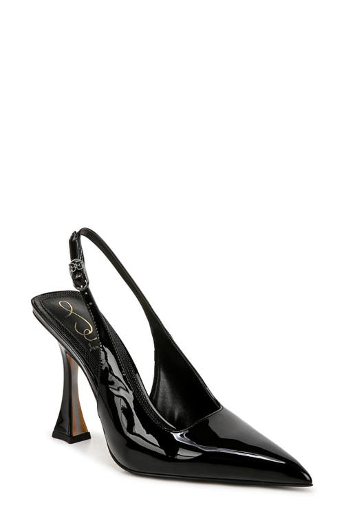 Shop Sam Edelman Odette Slingback Pointed Toe Pump In Black Patent