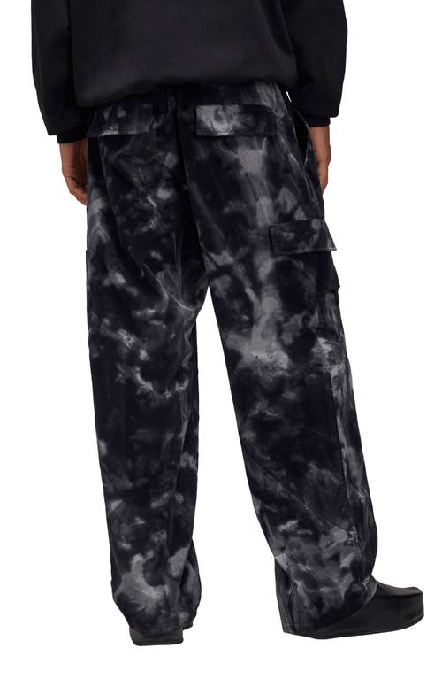 Shop Y-3 Tie Dye Ripstop Cargo Pants In Black