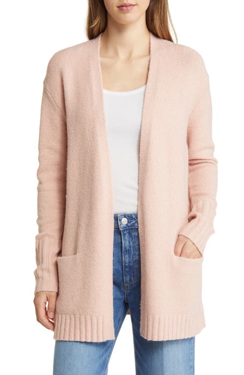 Caslon(R) Open Front Cardigan in Pink Smoke