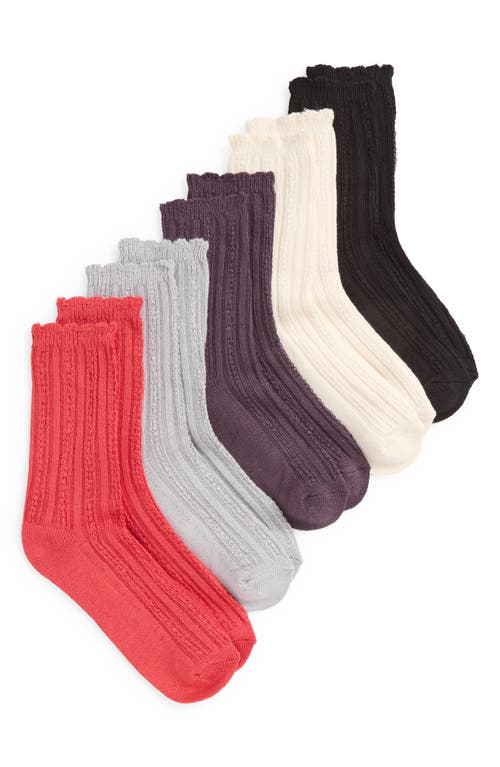 NORDSTROM NORDSTROM ASSORTED 5-PACK POINTELLE CREW SOCKS