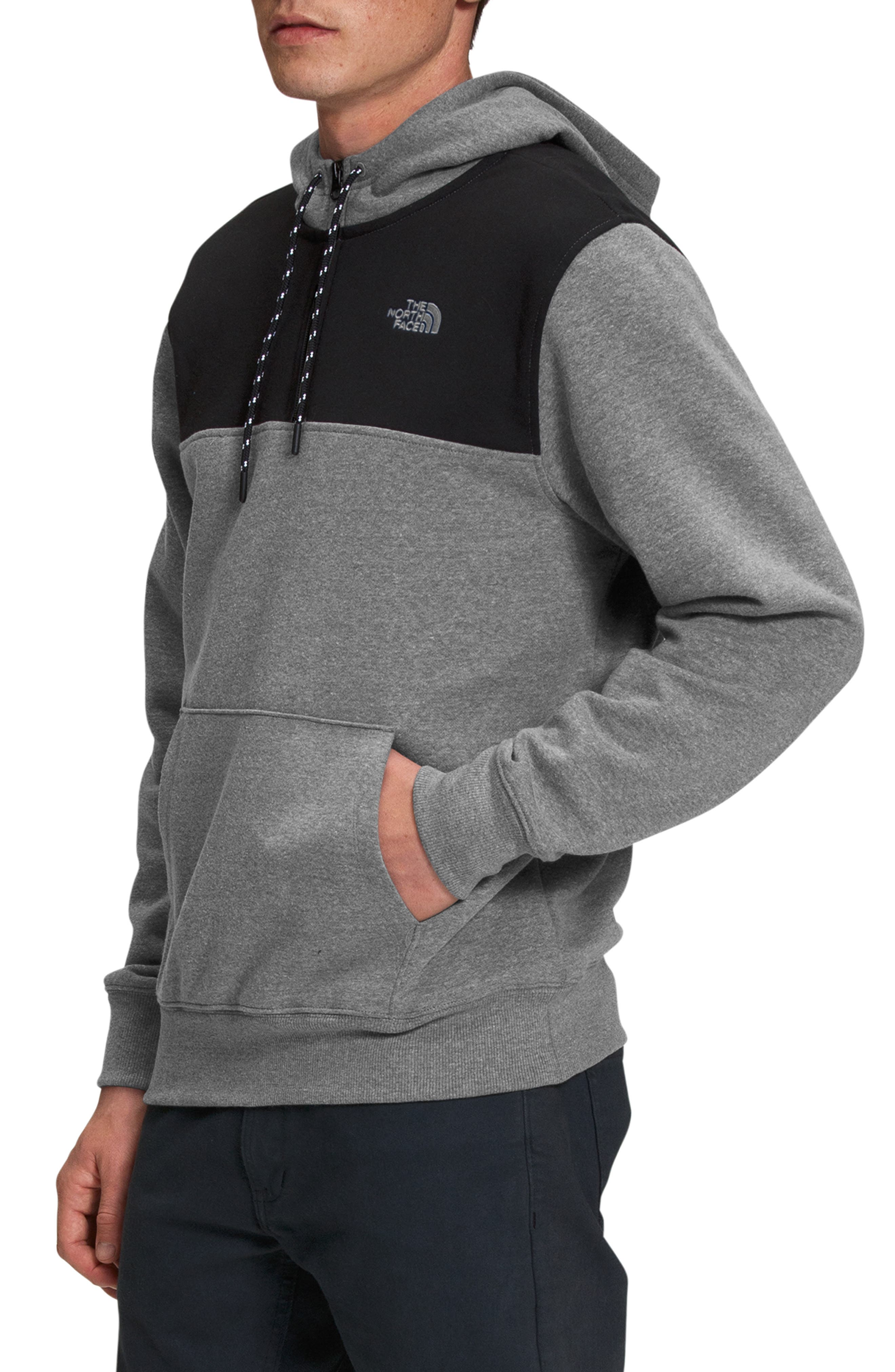 The North Face Men's Standard 1/4 Zip Hoodie (Size Xl) Medium Grey Heather/Black, Cotton,Polyester