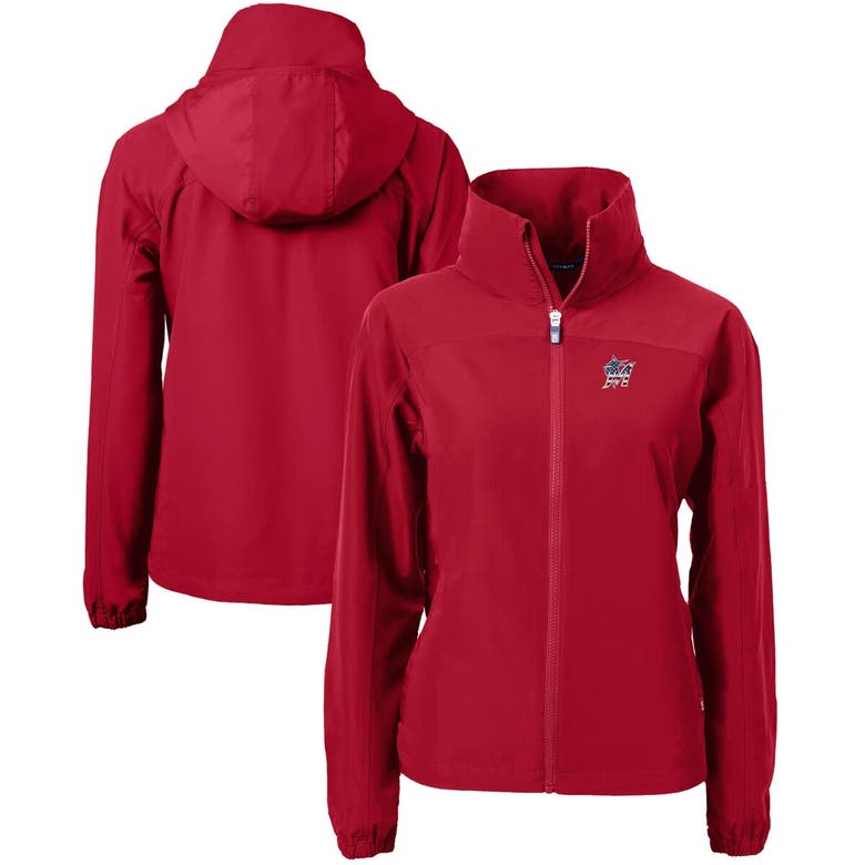 Shop Cutter & Buck Red Miami Marlins Charter Eco Recycled Full-zip Jacket