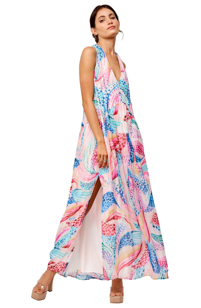 CIEBON Cece Floral Metallic Maxi Dress | Nordstrom
