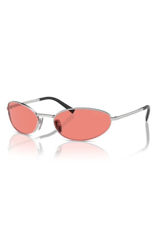 Prada 59mm Oval Sunglasses In Silver