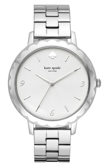 Kate Spade New York Metro Bracelet Watch, 38mm In Silver/white/silver