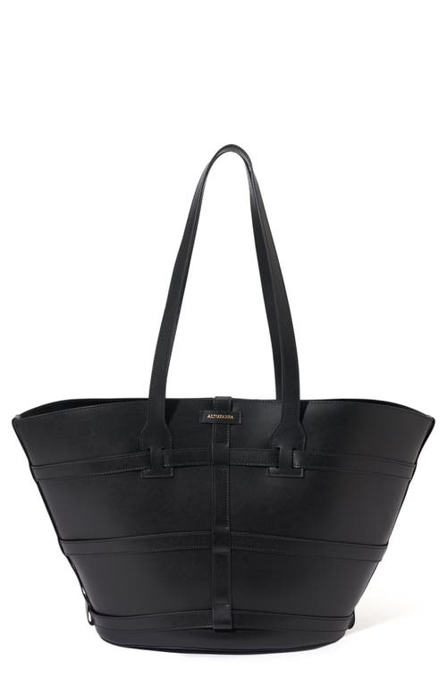 Large Park Place Leather Tote in Black