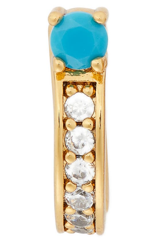 Shop Kate Spade Precious Delights Huggie Hoop Earrings In Turquoise
