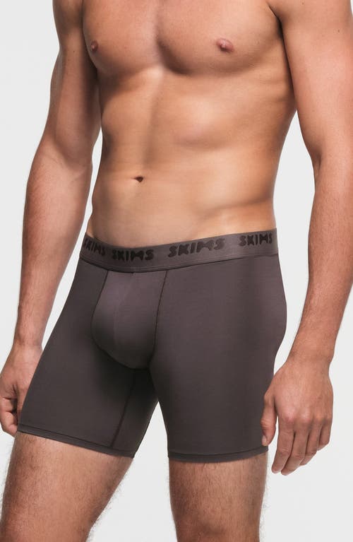 Shop Skims 5-inch Stretch Modal Boxer Briefs In Iron