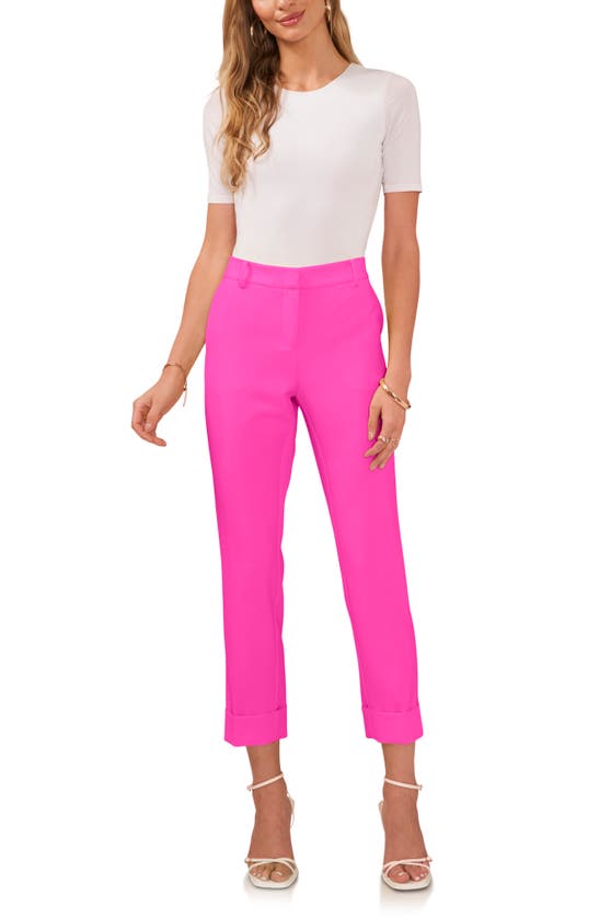 Shop Vince Camuto Cuff Crop Pants In Hot Pink