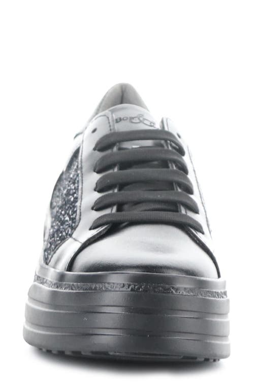 Bos. & Co. Lona Glitter Platform Sneaker In Black/espacio