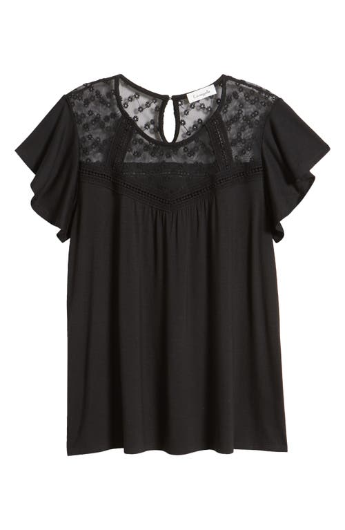 Loveappella Yoke Swing Top In Black