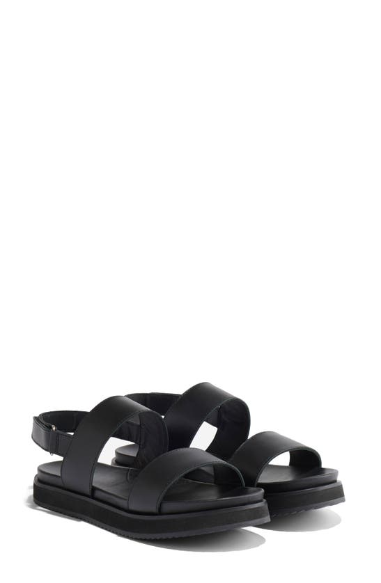 Shop Nisolo Go-to Flatform Slingback Sandal In Black/black