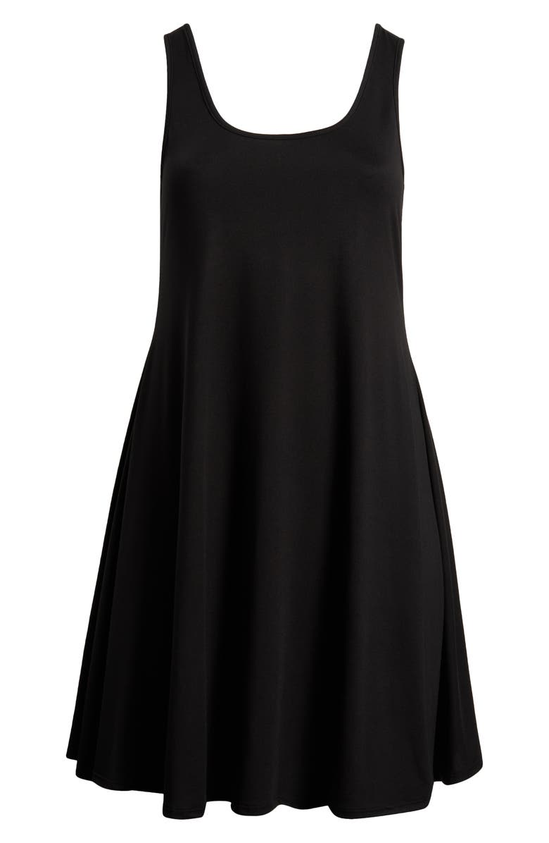 24seven Comfort Apparel Stretch Fit & Flare Dress, Alternate, color, Black