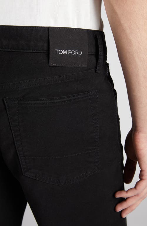 Shop Tom Ford Moleskin Slim Fit Five-pocket Pants In Black