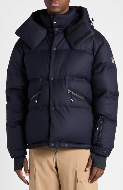 Shop Moncler Grenoble Krun Hooded Down Jacket In Navy Blue