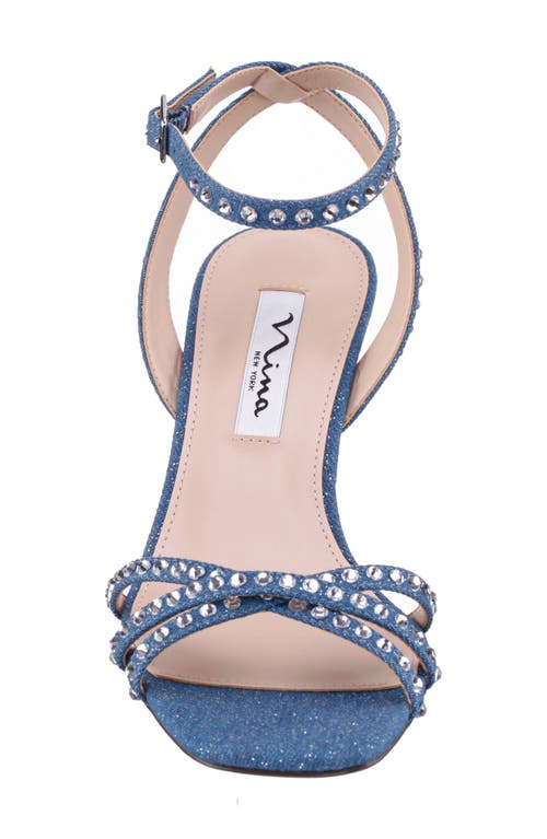 Nina Laura Ankle Strap Sandal In Blue Denim