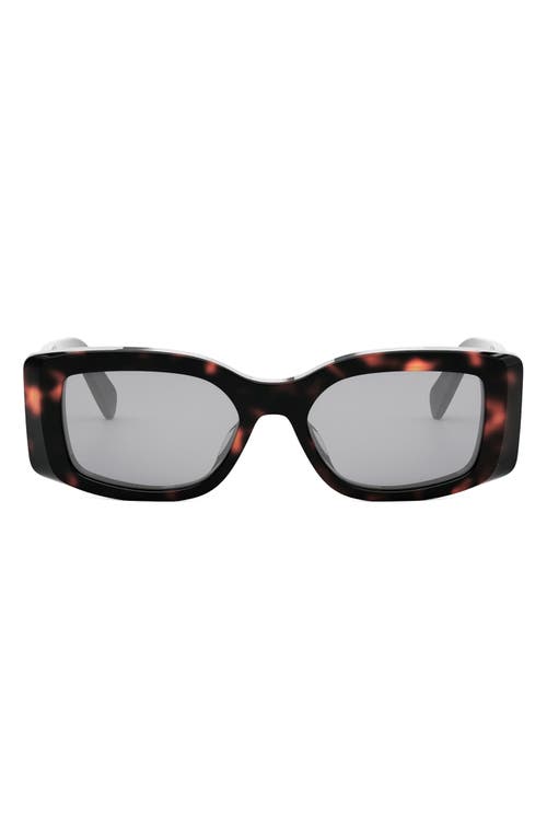 CELINE Triomphe 53mm Rectangular Sunglasses in Dark Havana /Smoke at Nordstrom