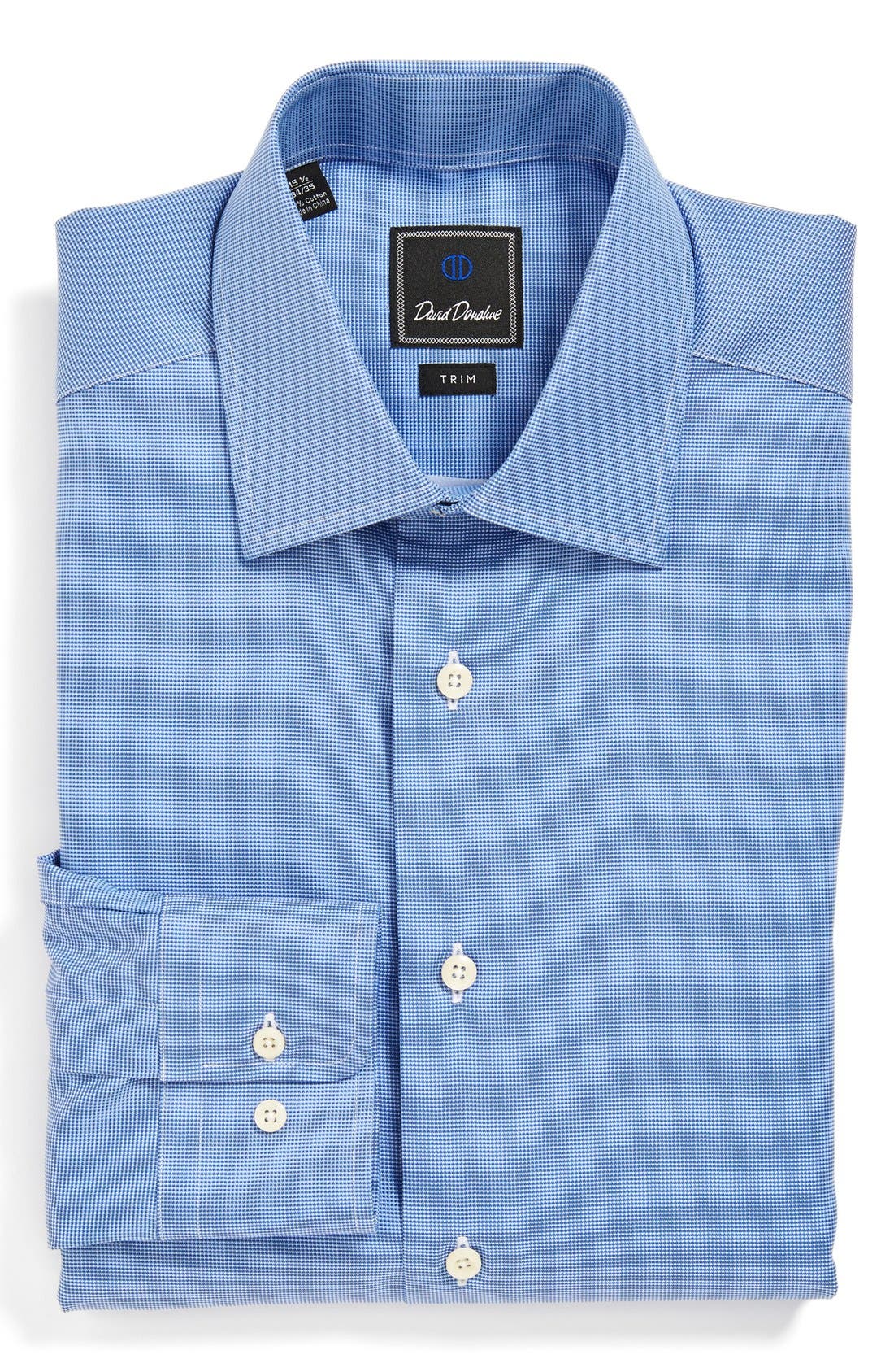 David Donahue Trim Fit Texture Dress Shirt Nordstrom