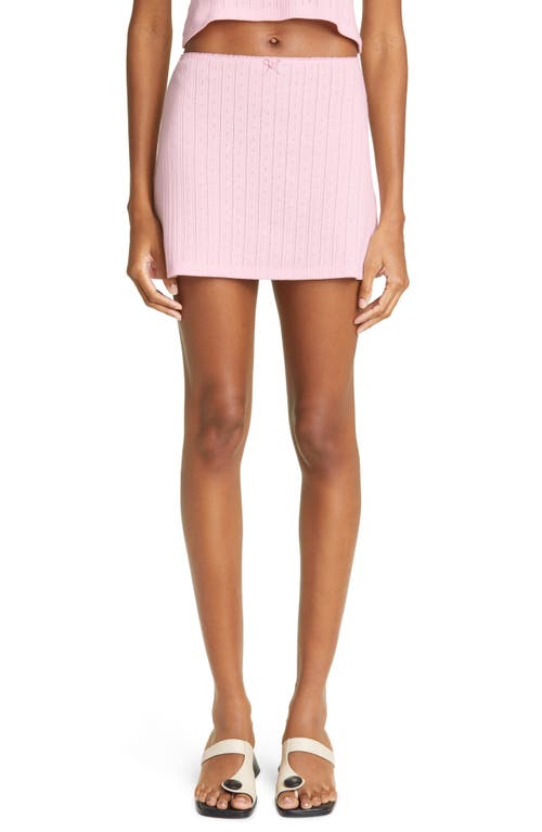 Paloma Wool Clairo Low Waist Pointelle Miniskirt in Pink at Nordstrom, Size Large