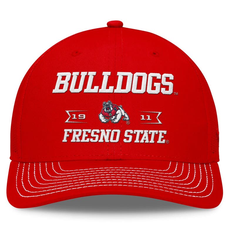 Shop Top Of The World Red Fresno State Bulldogs Carson Trucker Adjustable Hat