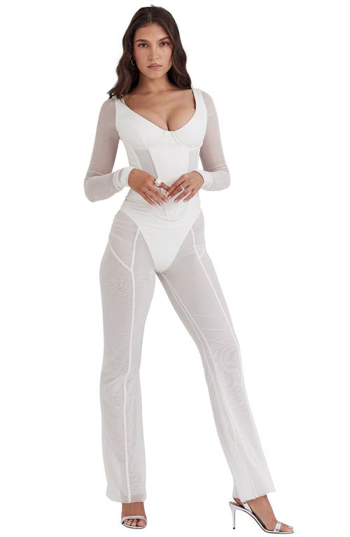 House Of Cb Avalon Mesh Pants In White
