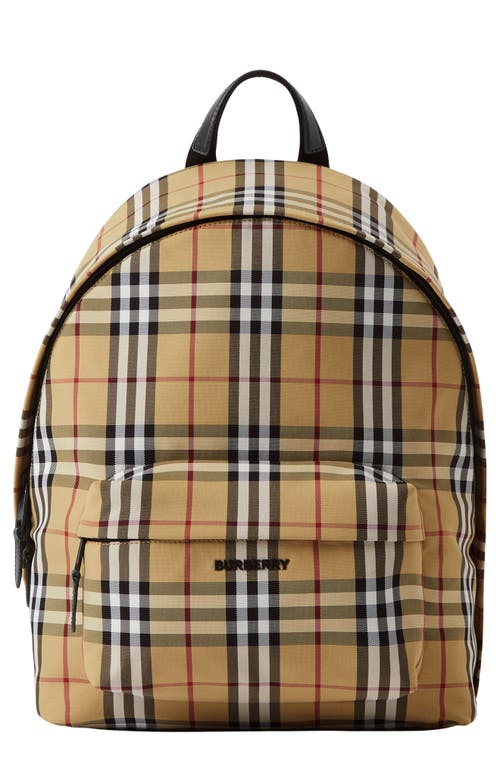 Jett Check Canvas Backpack in Archive Beige
