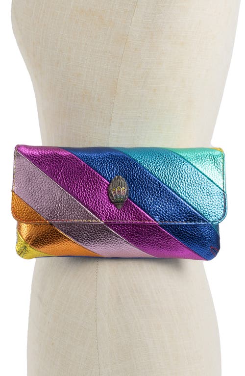 Rainbow Metallic Leather Belt Bag in Rainbow Multi