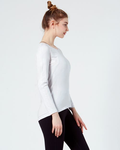 Rebody Active Rebody Essentials Scooped Long Sleeve Top In Ice Grey