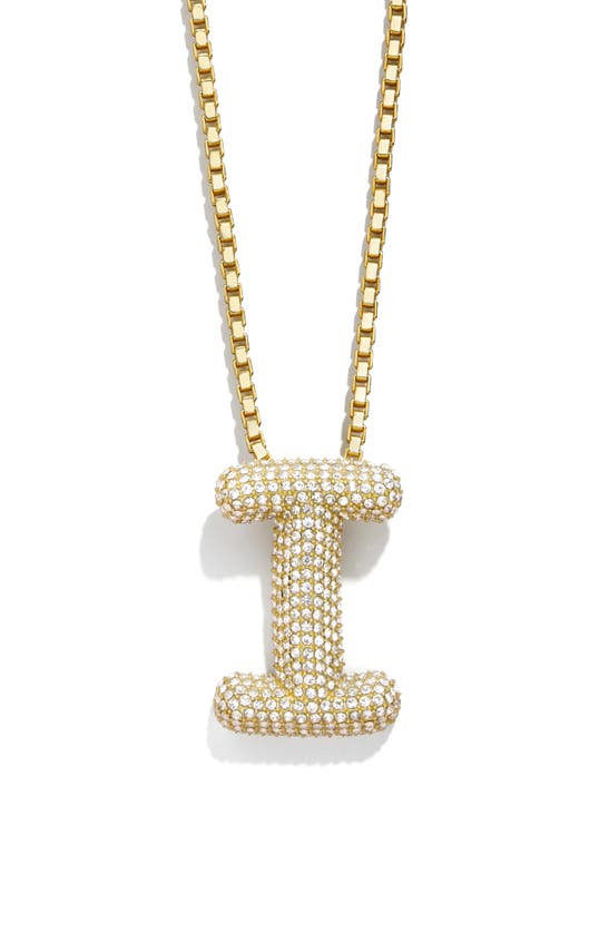 Shop Baublebar Pavé Crystal Bubble Initial Pendant Necklace In Gold I