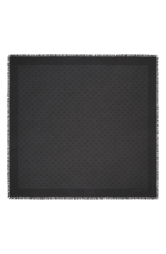 Shop Tory Burch T-monogram Jacquard Wool & Silk Square Scarf In Black