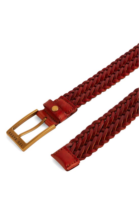 Shop Ted Baker London Braidie Braided Leather Belt In Tan