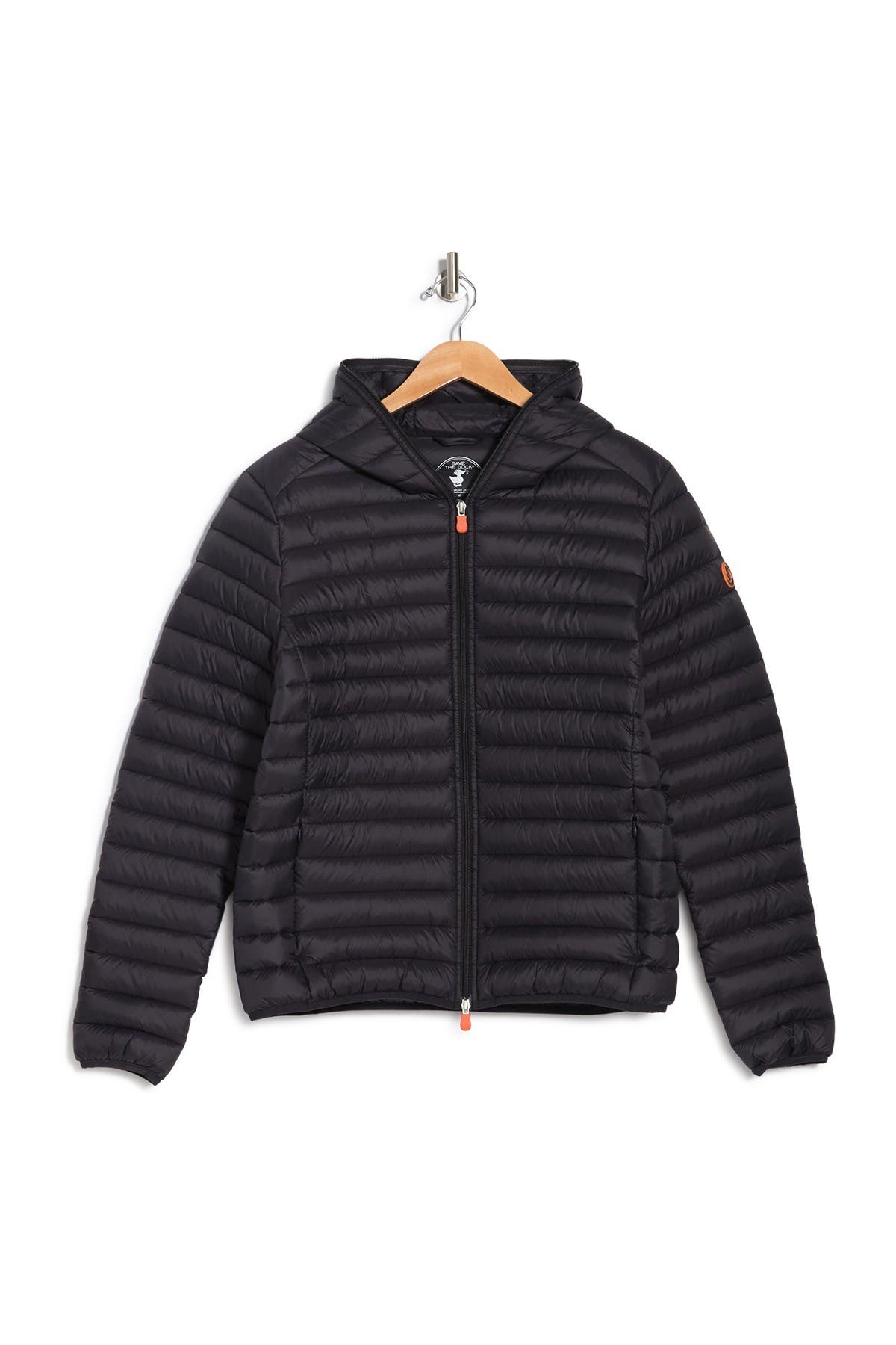Save The Duck Donald Hooded Channel Quilted Puffer Jacket In Black