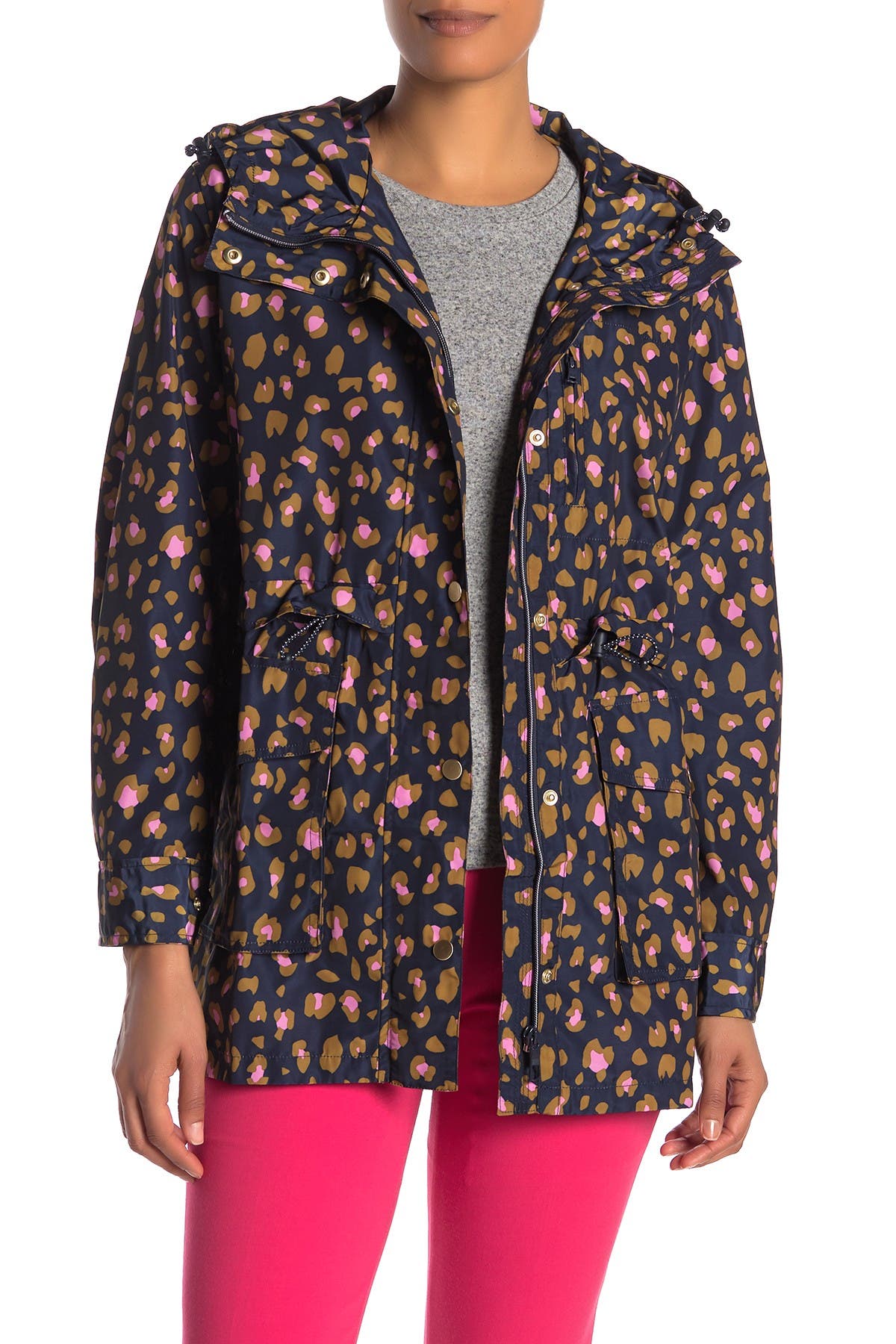 leopard print waterproof coat