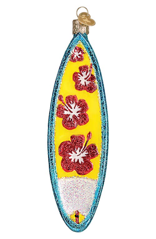 Old World Christmas Surfboard Glass Ornament In Multi